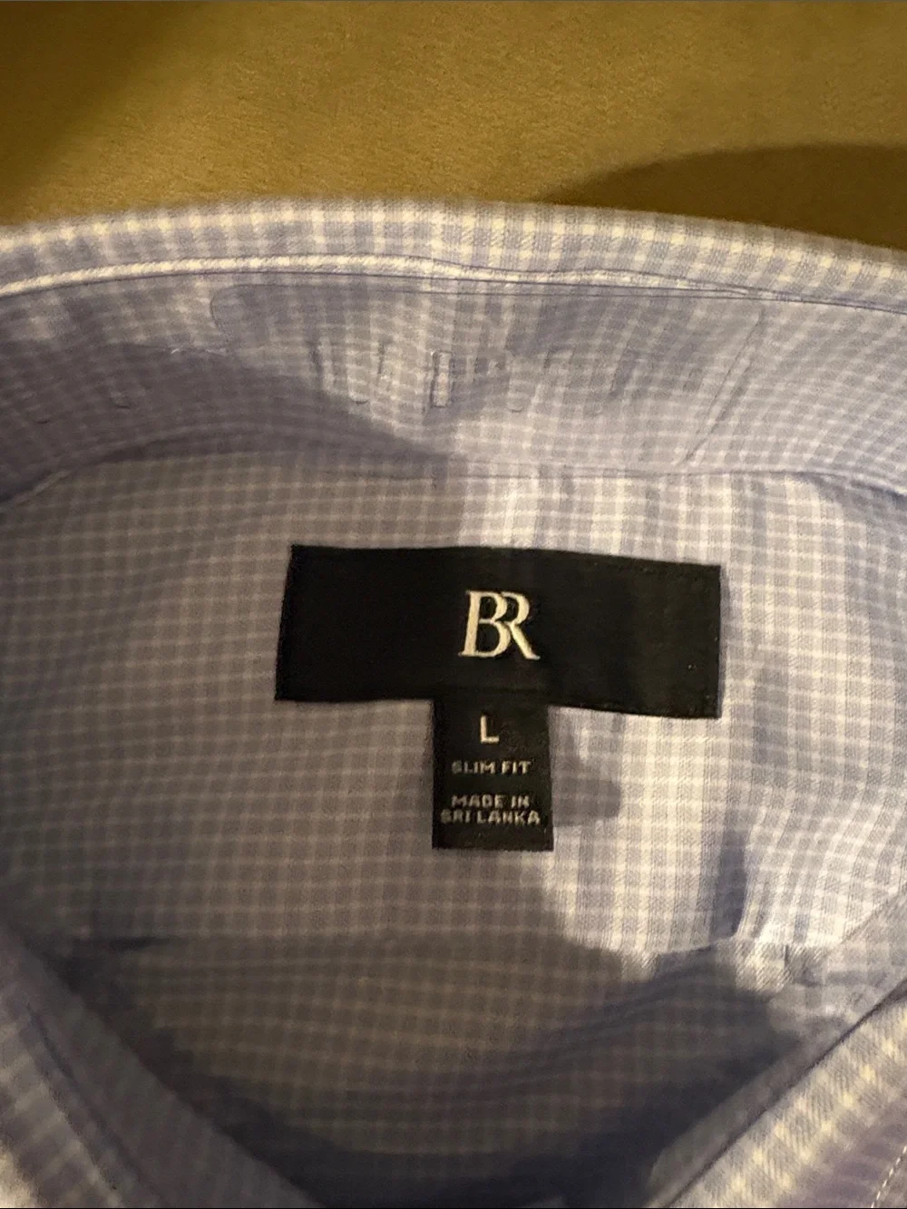 Banana Republic Light Blue Micro-Check Dress Shirt - Spread Collar